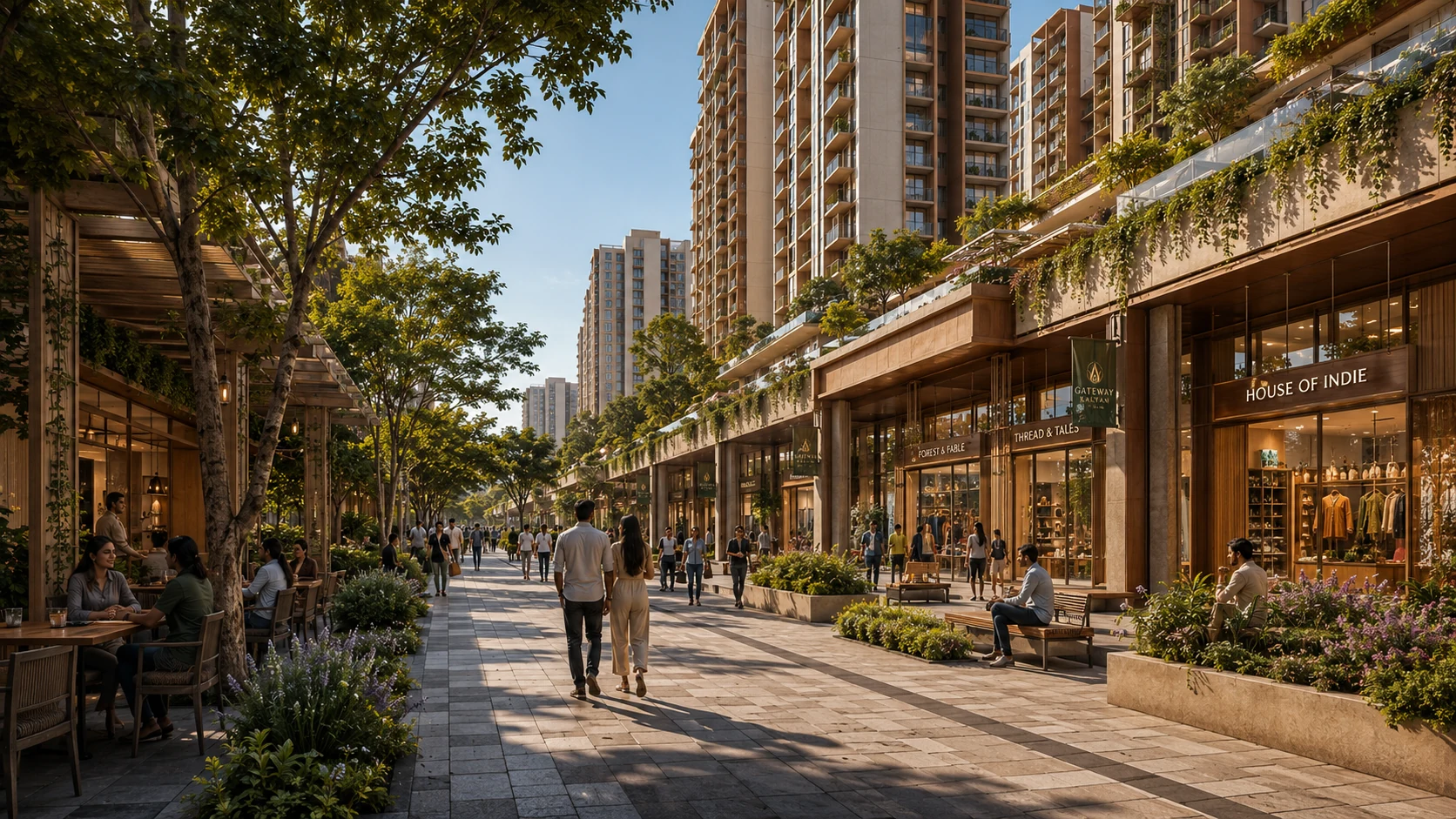 Conceptual premium high-street retail district